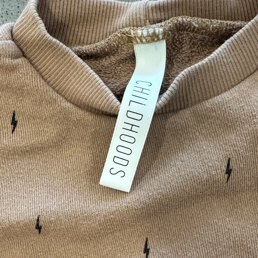 Childhoods Clothing 2 Piece Lightning Bolt Sweat Set Brown 2T